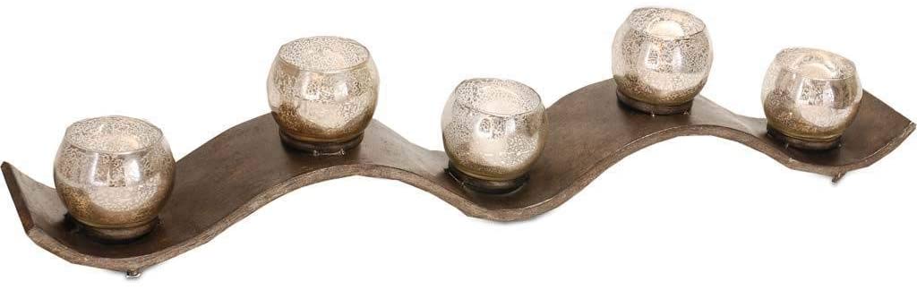 Beige Metal Candle Holder