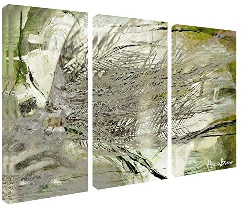 Abstract Palms' Canvas Wall Art (Set 3) Modern Contemporary Rectangle Wood - Diamond Home USA