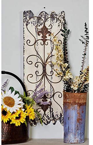 Wood Metal Wall Decor Panel (Set 2) White