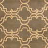 Handmade Trellis Wool Rug (India) 2'6 X 9'9 Grey Geometric Modern Contemporary Rectangle Latex Free