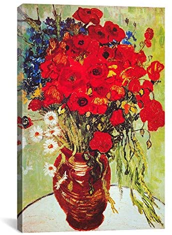 Van Gogh 'Vase Daisies Poppies' Canvas Wall