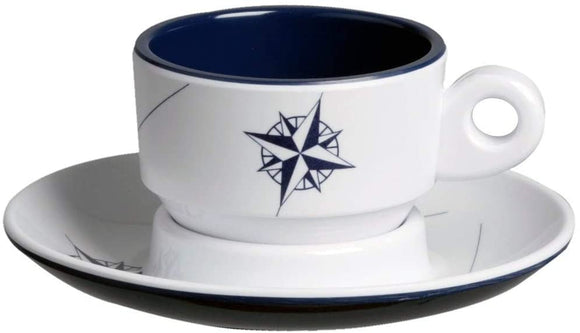 Unknown1 Cup Saucer Set 6 Color Coastal Casual Round Dishwasher Safe