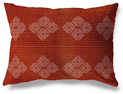 MISC Lumbar Pillow by 14x20 Brown Geometric Southwestern Cotton Single Removable Cover
