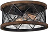 13 W Bronze Wire Cage Industrial Flush Mount Ceiling Light Bulbs X 6 25 H D Brown Steel Dimmable