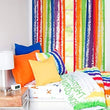 Learning Linens Brainwaves 84 Inch Rod Pocket Rainbow Curtain Color Stripe Kids Teen Microfiber