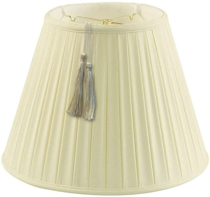 11x18x13 5 Empire Boxpleat Tassel Lamp Shade Eggshell Fabric