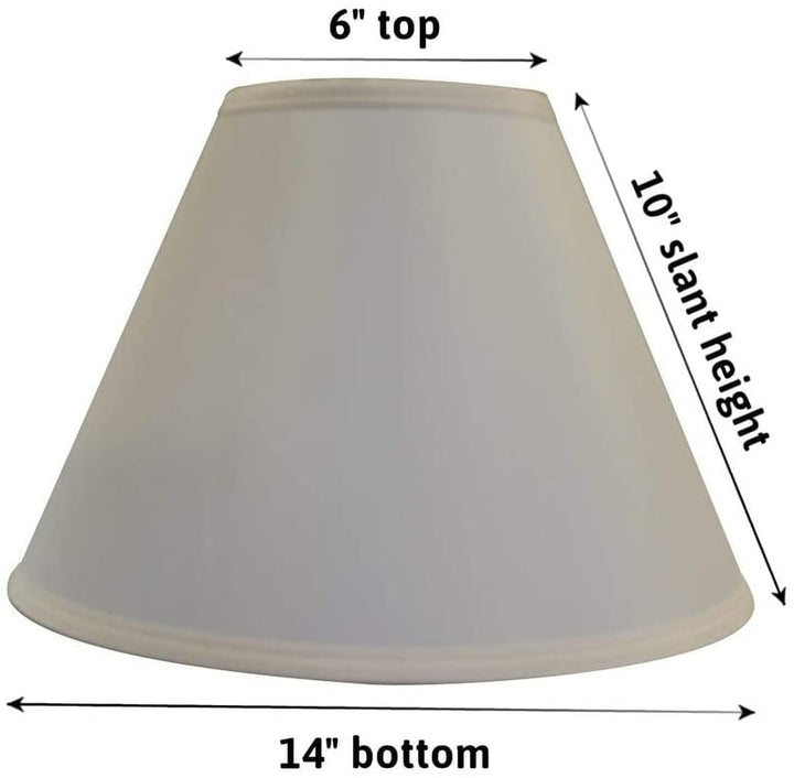 Medium Round Hard Back Lamp Shade 6x14x10 Ecru Poly Designs Off White Modern Contemporary - Diamond Home USA