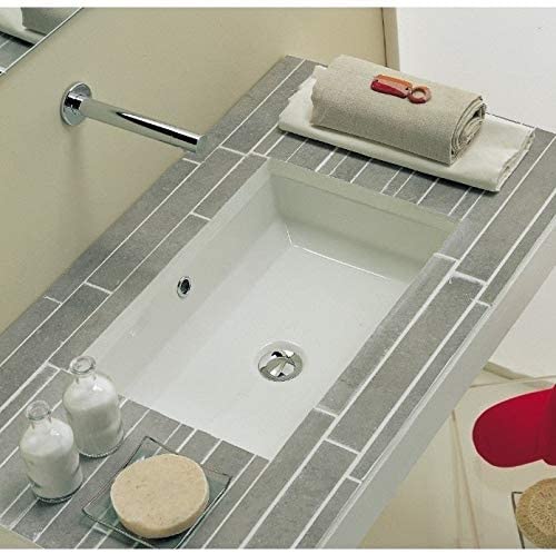 MISC 21 3/8 inch European Rectangular Shape Porcelain Ceramic Bathroom Undermount Sink White Rectangle Includes Hardware