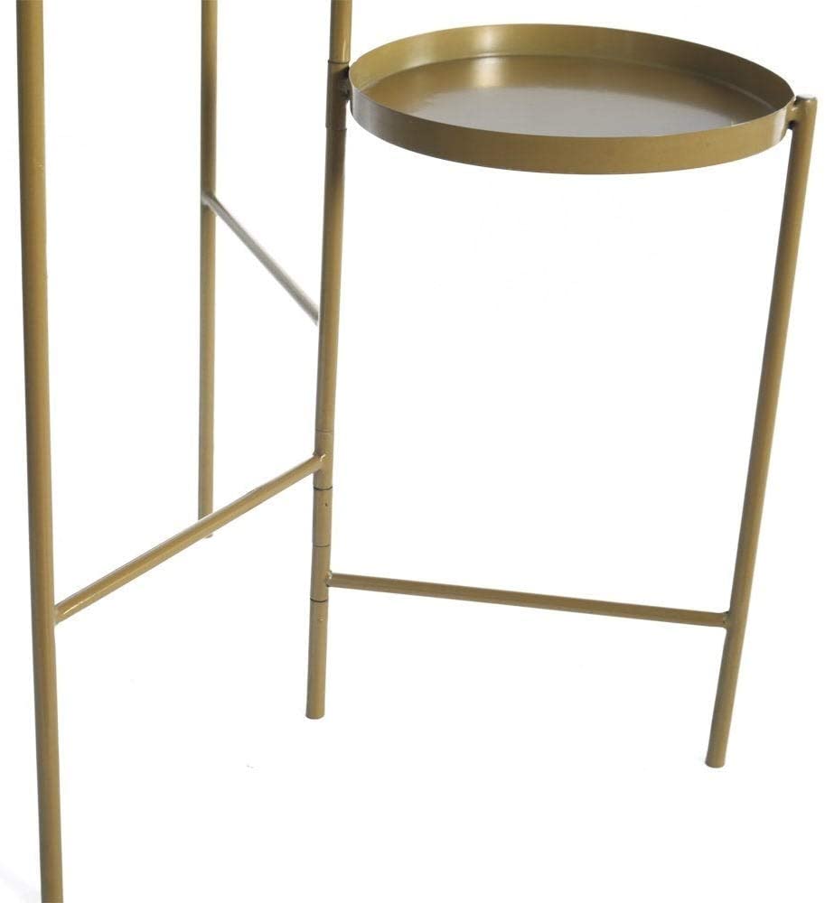Tri Level Metal Plant Stand Gold Color Decorative Hinged Tray Display Modern Contemporary