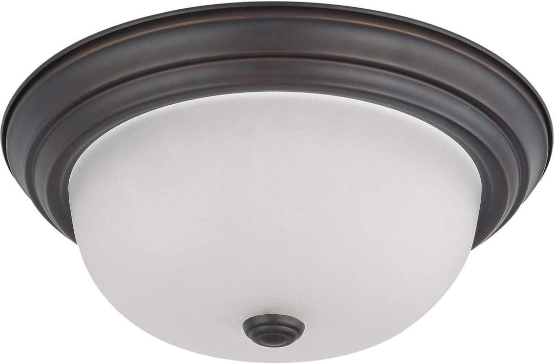 2 Light 13 Flush Mount Brown Transitional Metal