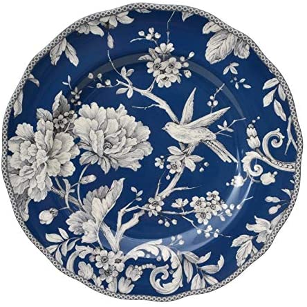 MISC Dark Blue 16 Piece Dinnerware Set Floral Porcelain Pieces