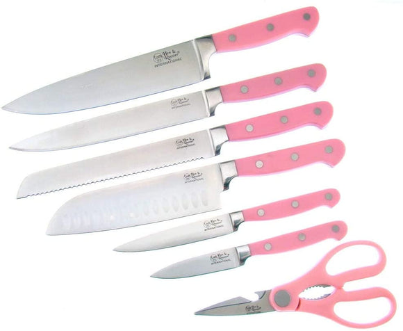 MISC Rooster Pink 7 Piece Kitchen Cutlery Set Plastic Stainless Steel 7 Piece