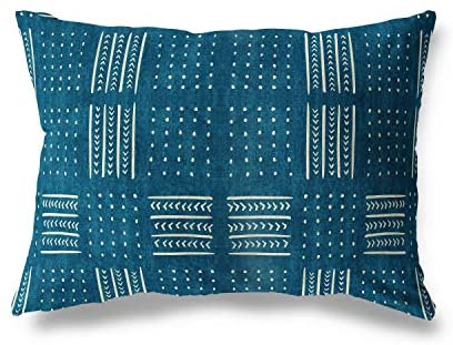 Mud Cloth Lumbar Pillow by Accent Tan 12x16 Southwestern Geometric Cotton One Removable Cover