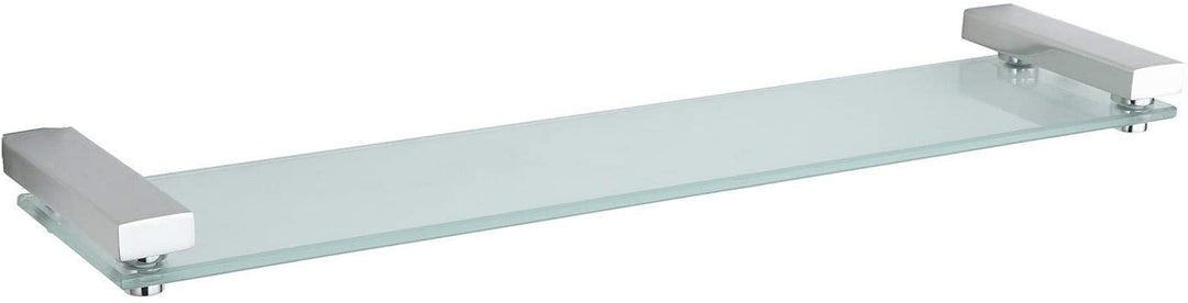 Contemporary Stainless Steel Glass Vanity Shelf Chrome Metal