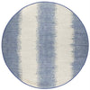 Blue/Cream Cotton Rug (6'x6') 6' X Abstract Casual Round Latex Free