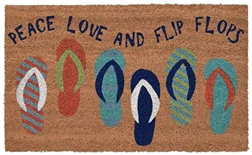 Beach Sandals Rug (1'6" X 2'6") Blue Casual Novelty