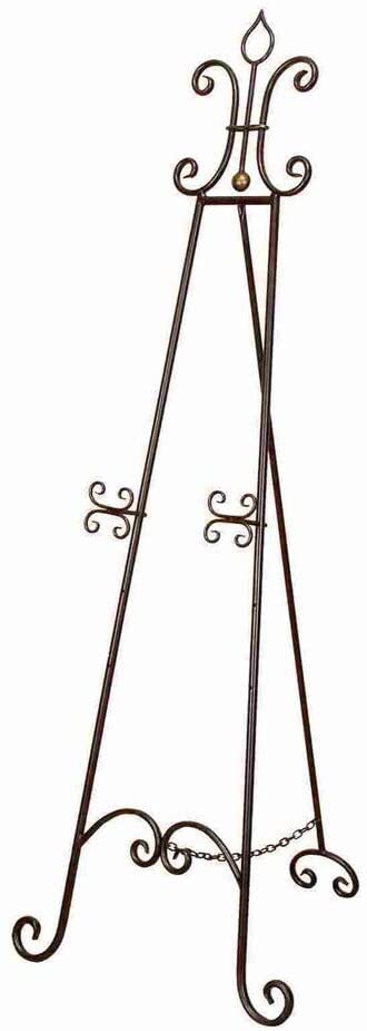 Modern 66 Inch Decorative Iron Painting Easel Brown Metal