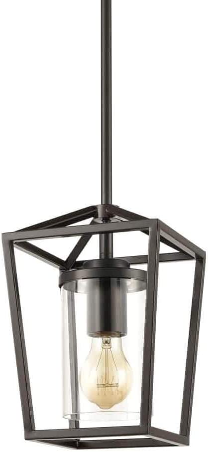 Industrial Black Lighting Vintage Cage Hanging Light Clear