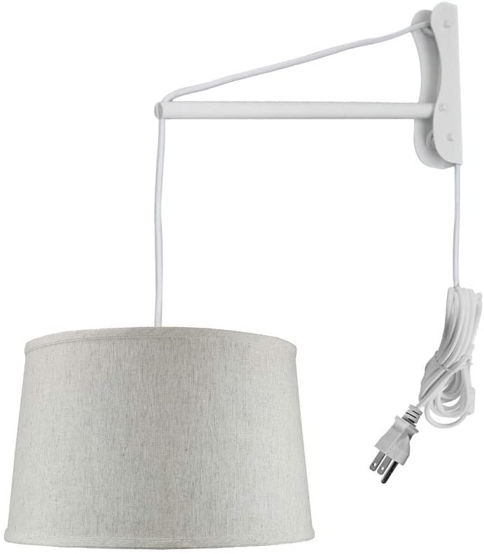 Plug Wall Mount 2 Light White Cord/arm Textured Blue