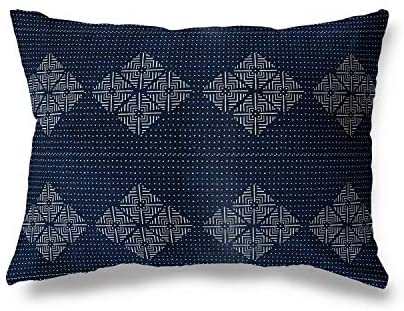 Lumbar Pillow by Accent Blue 12x16 Southwestern Geometric Cotton One Removable Cover