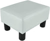 Meadow Modern Small White Faux Leather Ottoman/Footrest Stool Solid Contemporary Rectangle Included