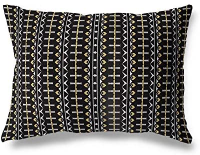 Wash Lumbar Pillow by Black Accent 12x16 Southwestern Geometric Cotton One Removable Cover