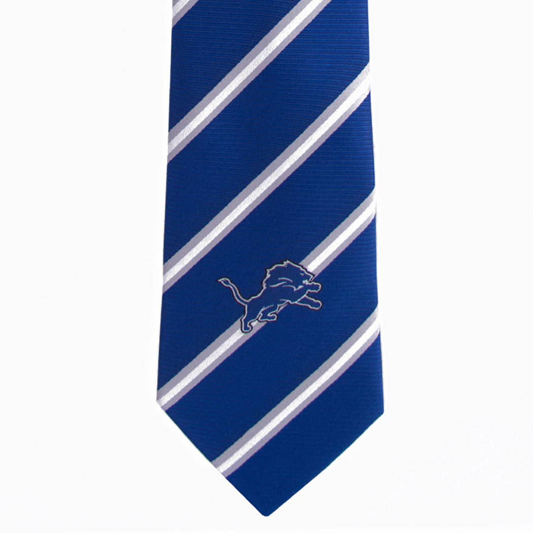 NFL Lions Necktie 56 X 3 5 Inches Football Themed Mens Accessory Sports Patterned Tie Team Logo Fan Merchandise Athletic Team Spirit Fan Blue Silver - Diamond Home USA