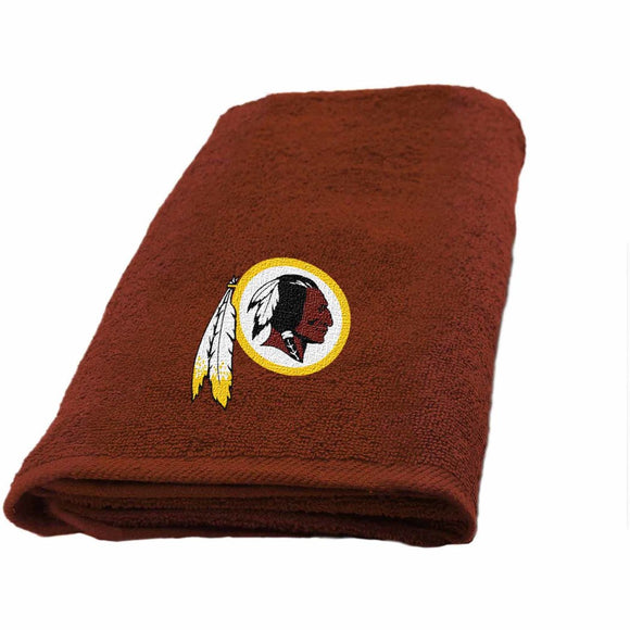 NFL Redskins Hand Towel 26 X 15 Inches Football Themed Applique Sports Patterned Team Logo Fan Merchandise Athletic Spirit White Gold Maroon Polyester - Diamond Home USA