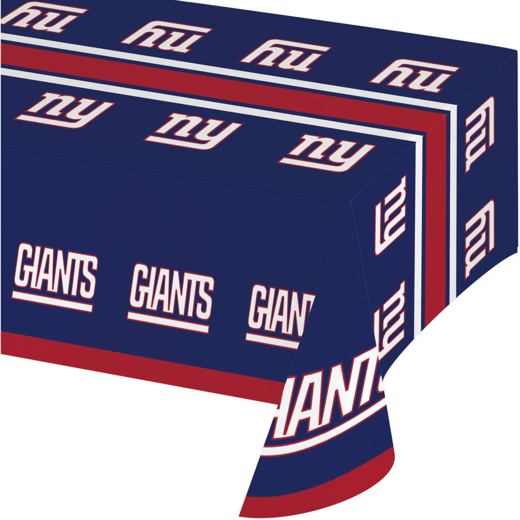 54 X 102 Inch NFL Giants Tablecloth Football Themed Rectangle Table Cover Sports Patterned Team Color Logo Fan Merchandise Athletic Spirit Blue Red - Diamond Home USA