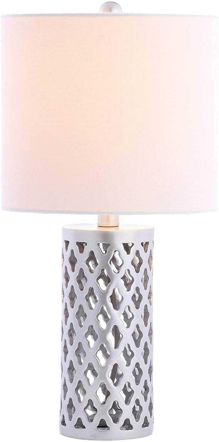 Lighting 21 inch Led Table Lamp Silver Modern Contemporary Transitional Nickel Bulbs Included Energy Efficient