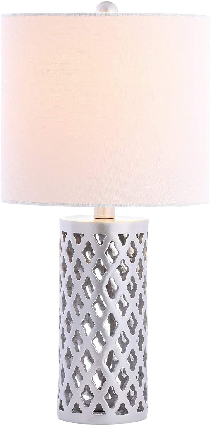 Lighting 21 inch Led Table Lamp Silver Modern Contemporary Transitional Nickel Bulbs Included Energy Efficient