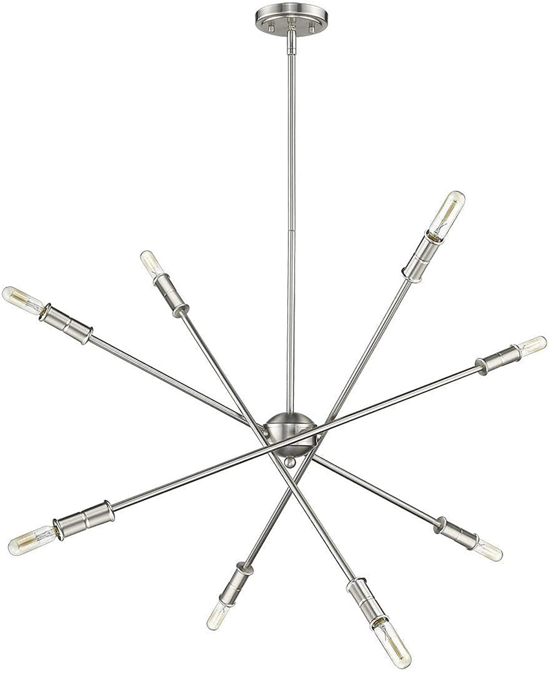 d Century Modern Sputnik Satin Nickel Chandelier Silver