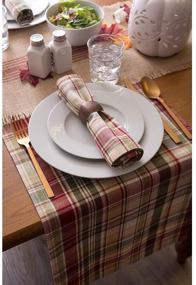 Cabin Plaid 100% Cotton Table Runner (14x108) Color Polyester