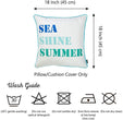 Unknown1 Sea Shine Summer Throw Pillow Covers 18''x18'' (Set 4) Blue Quotes Sayings Nautical Coastal Polyester Set 3 More Removable Cover