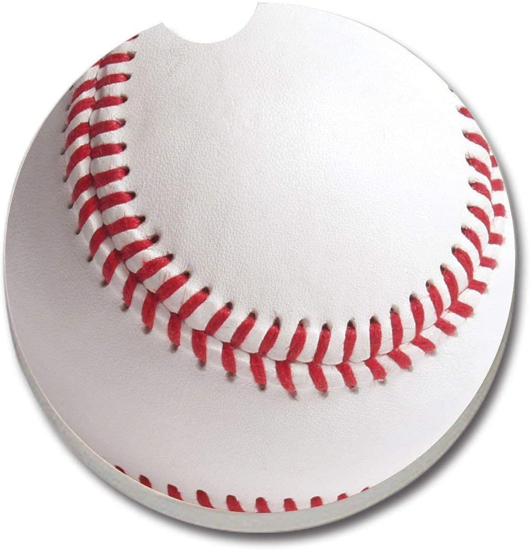 Absorbent Stone Car Coaster Baseball (Set 2) Color