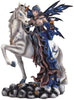 10" h Blur Fairy Sitting Unicorn Statue Fantasy Decoration Figurine Blue Polyresin