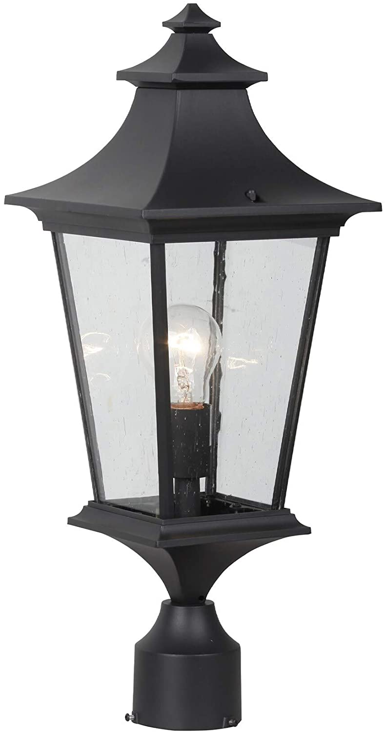 1 Light Outdoor Post Black Metal