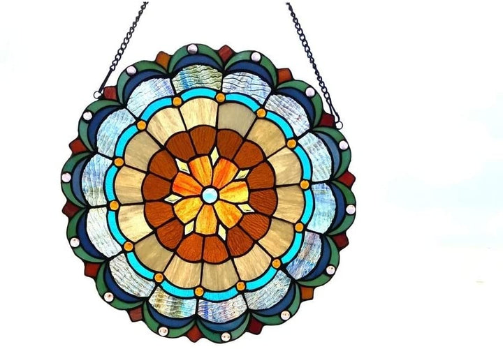 Tiffany Window Panel/suncatcher Color Flowers Glass Metal