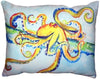 Crazy Octopus No Cord Pillow 16x20 Color Graphic Nautical Coastal Polyester