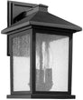 Rustic Lantern Medium Outdoor Wall Light Black Aluminum