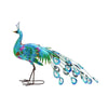20 Inch Iron Peacock Statue Stunning Animal Themed Indoor Outdoor Home Decor Blue Green Purple Metal 20in