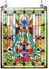 Tiffany Victorian Design Window Panel Color Glass Metal Includes Hardware
