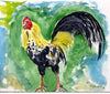 Rooster Coaster Set 4 Color Synthetic Fiber