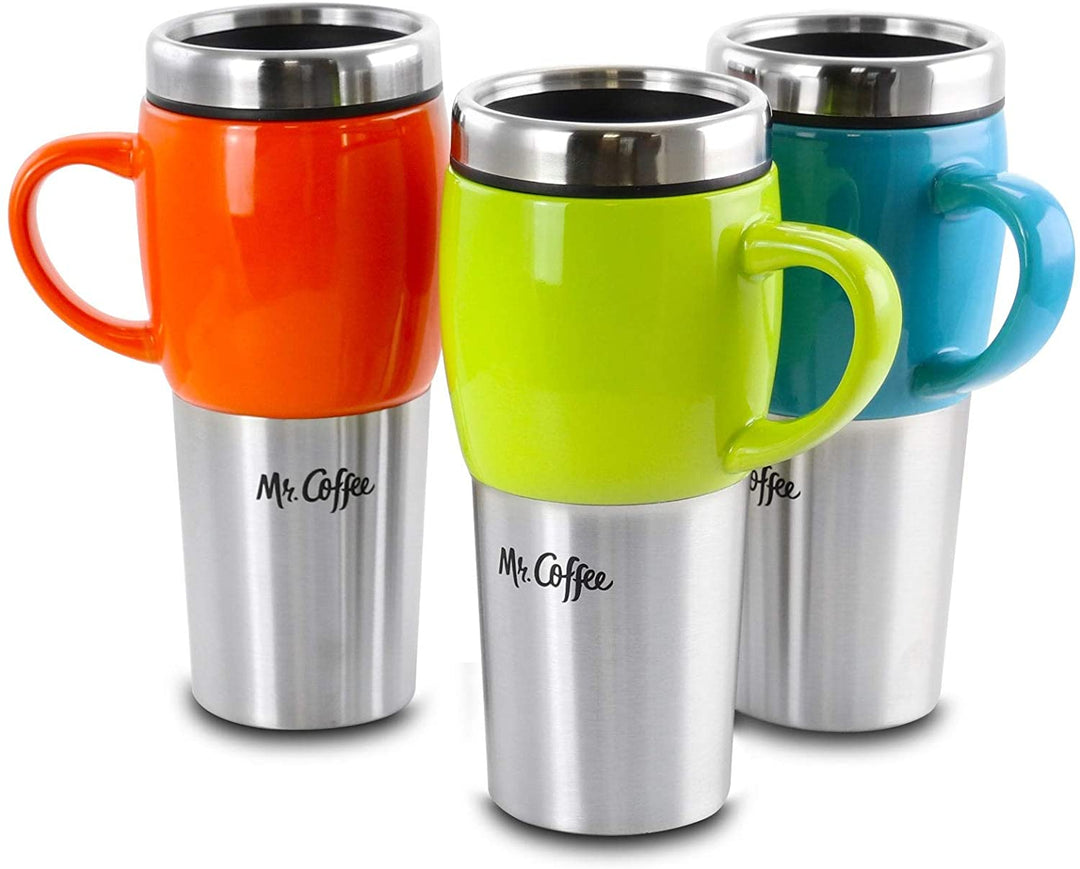 3 Piece 16 Ounce Stainless Steel Ceramic Travel Mug Lid