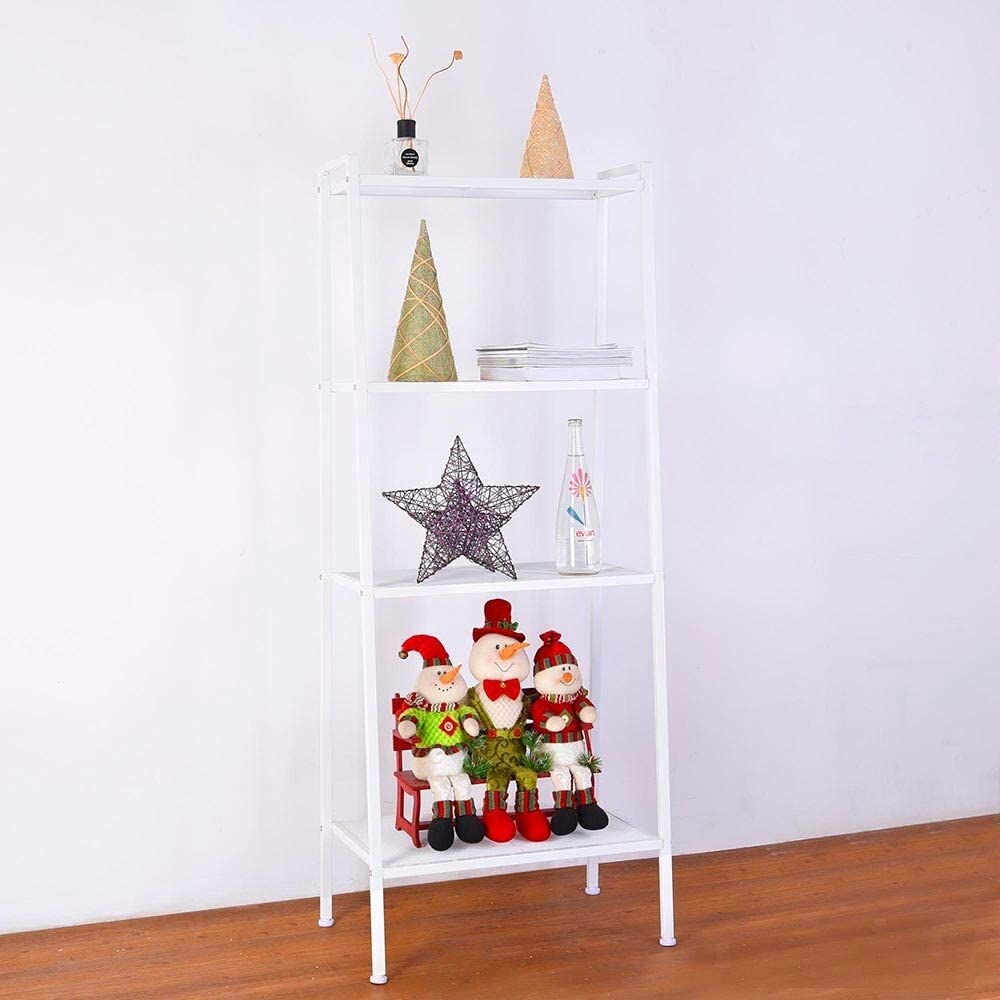 Widen 4 Tiers Bookshelf Ivory White Color Modern Contemporary Iron Stacking - Diamond Home USA