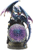 Unknown1 12 5" h Led Blue Dragon Optic Globe Statue Fantasy Decoration Figurine Polyresin