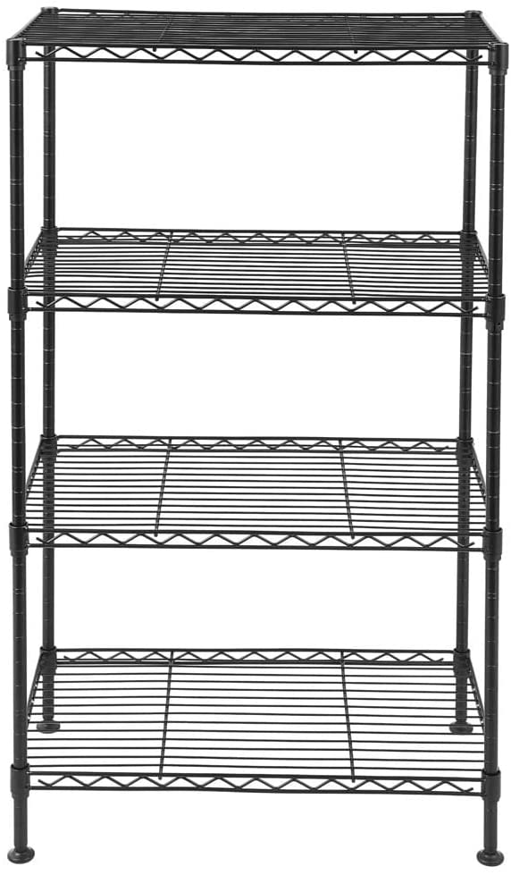 50x30xh80 cm 4 Tier Kitchen Metal Organizer Wire Storage Shelving Rack Black - Diamond Home USA