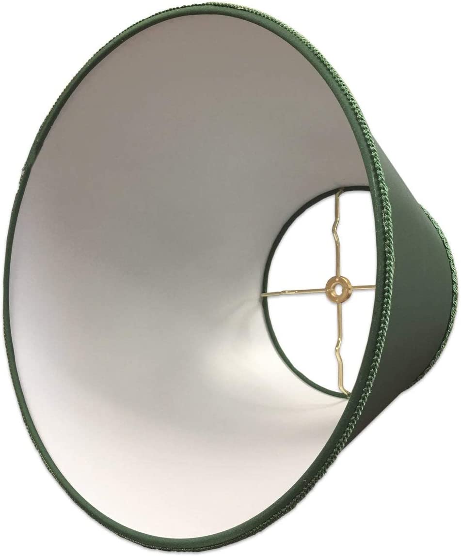 Set 2 Designer Empire Hardback Lamp Shade Top Bottom Trim (8x14x11) Green Traditional - Diamond Home USA