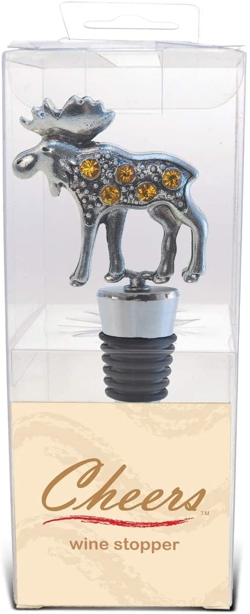 Cheers Multicolored Metal Moose Wine Stopper Color 1 Piece - Diamond Home USA