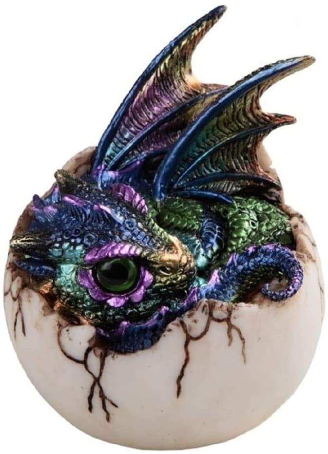 4" h Purple Dragon Baby Egg Fantasy Decoration Figurine